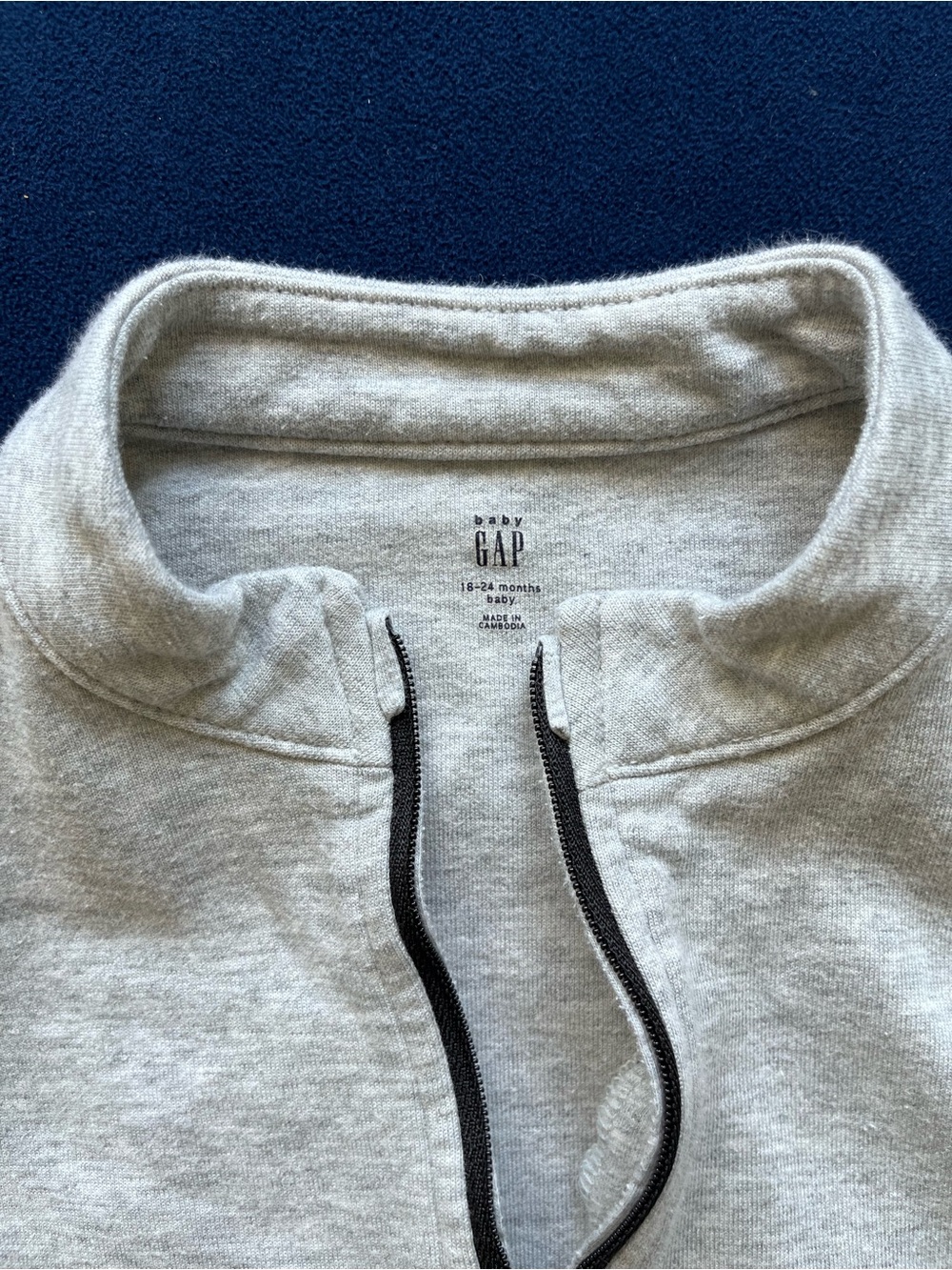 GAP Heather Gray Half-Zip Pullover with Contrast Zip